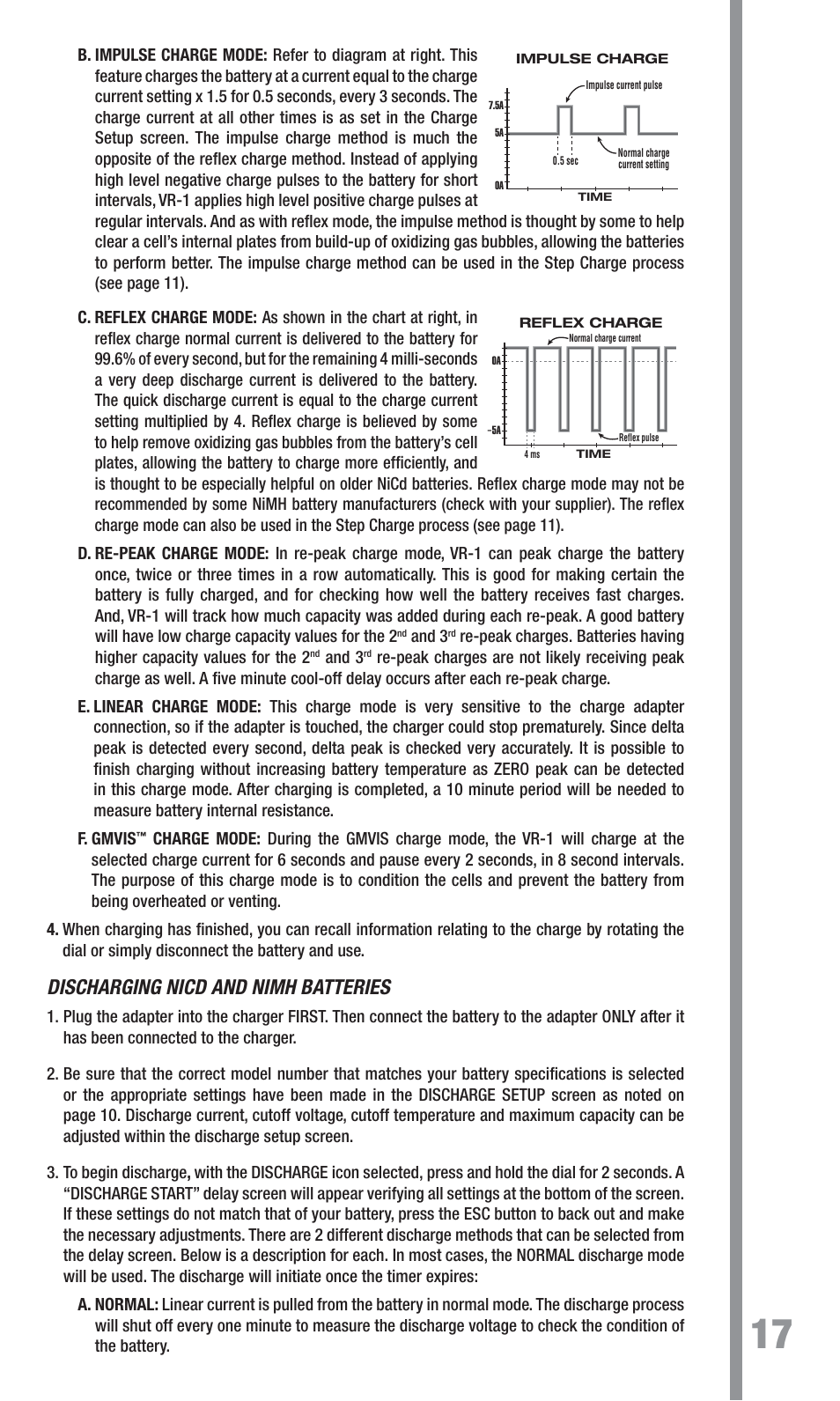 Discharging nicd and nimh batteries | TrakPower VR-1 Dual Racing Charger User Manual | Page 17 / 24