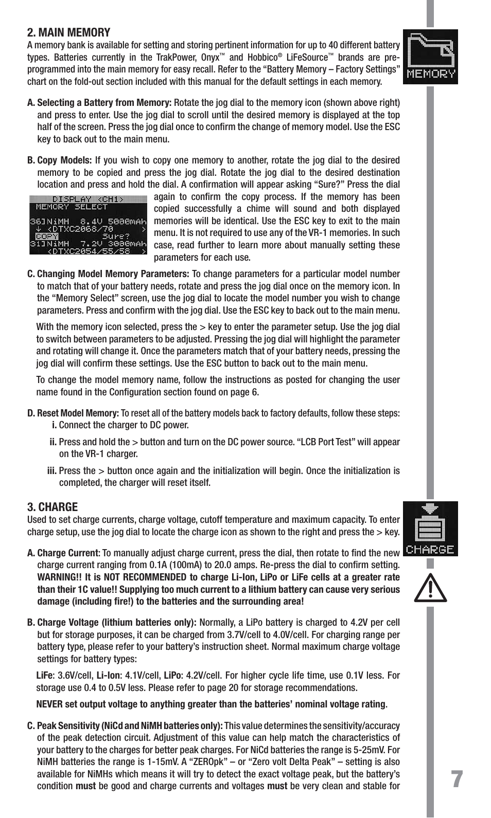 Charge | TrakPower VR-1 Dual Racing Charger User Manual | Page 7 / 24