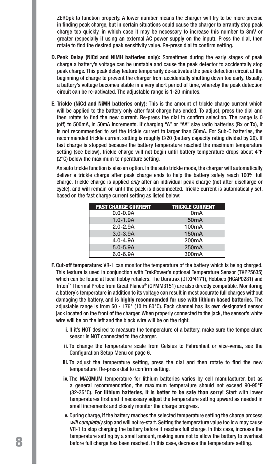 TrakPower VR-1 Dual Racing Charger User Manual | Page 8 / 24