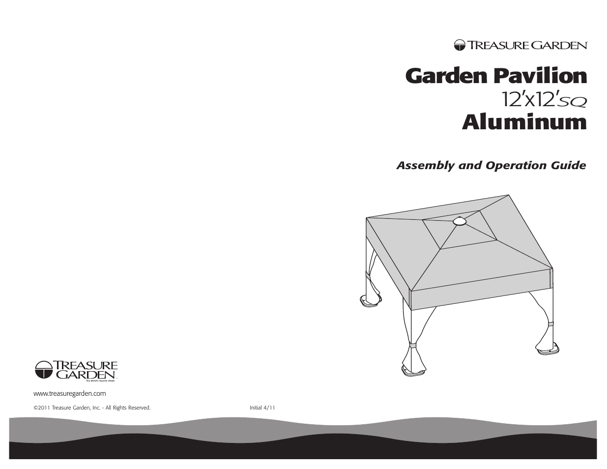 Garden pavilion 12’x12, Aluminum | Treasure Garden GP12120 User Manual | Page 12 / 12