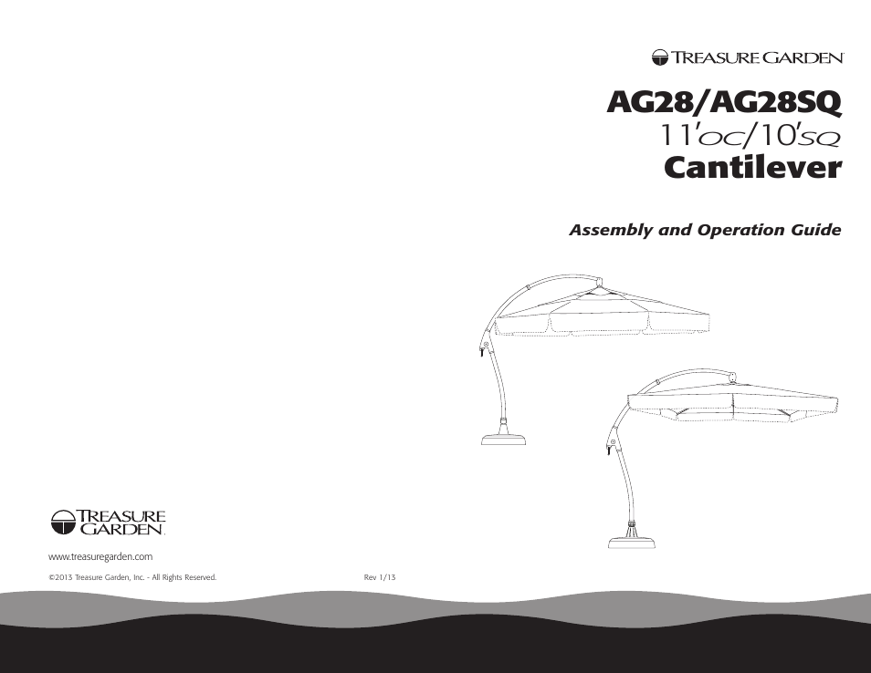 Cantilever | Treasure Garden AG28SQ User Manual | Page 12 / 12