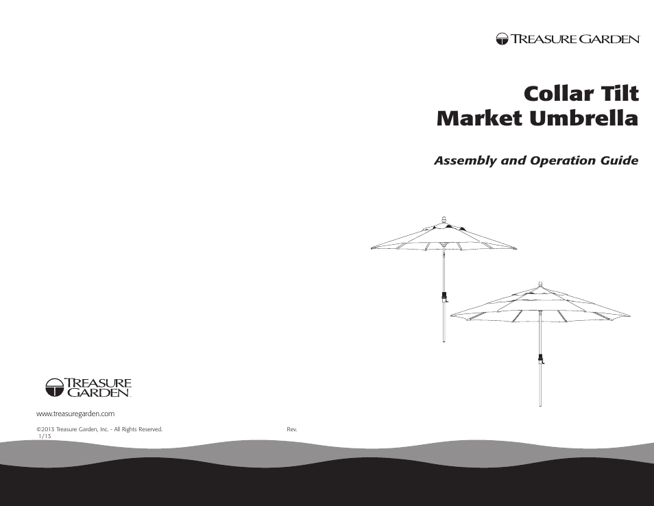 Collar tilt market umbrella | Treasure Garden Collar Tilt User Manual | Page 4 / 4