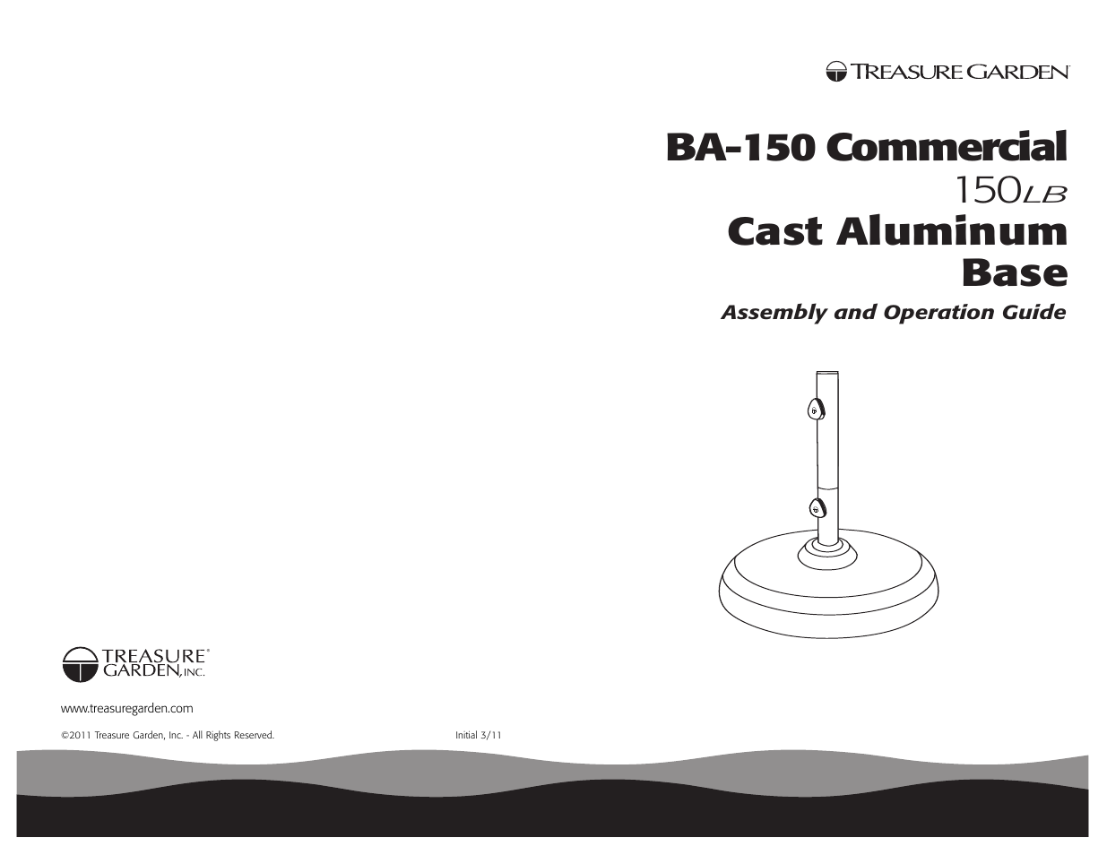 Cast aluminum base | Treasure Garden BA150x Commerical Base User Manual | Page 4 / 4