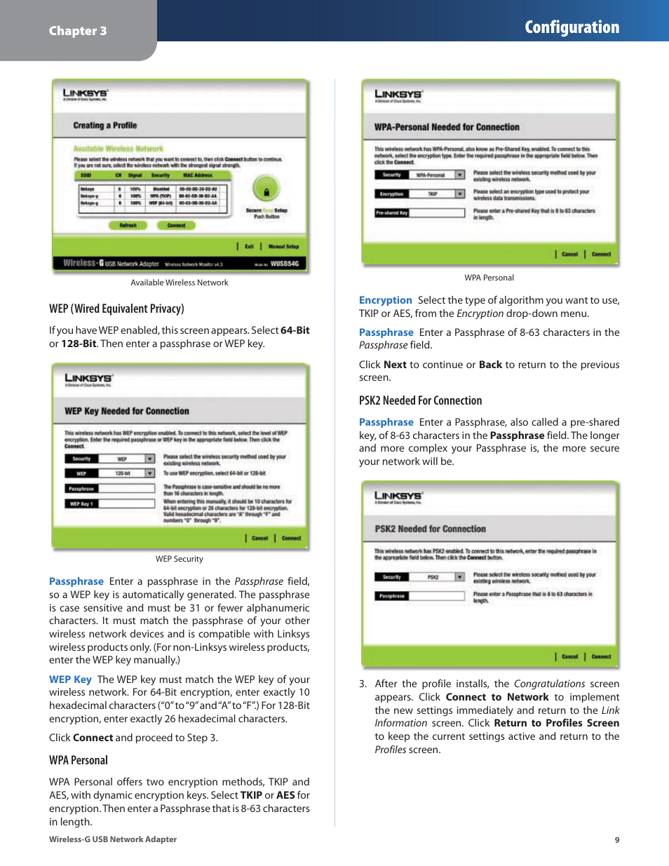 Configuration | Cisco WUSB54G User Manual | Page 12 / 40