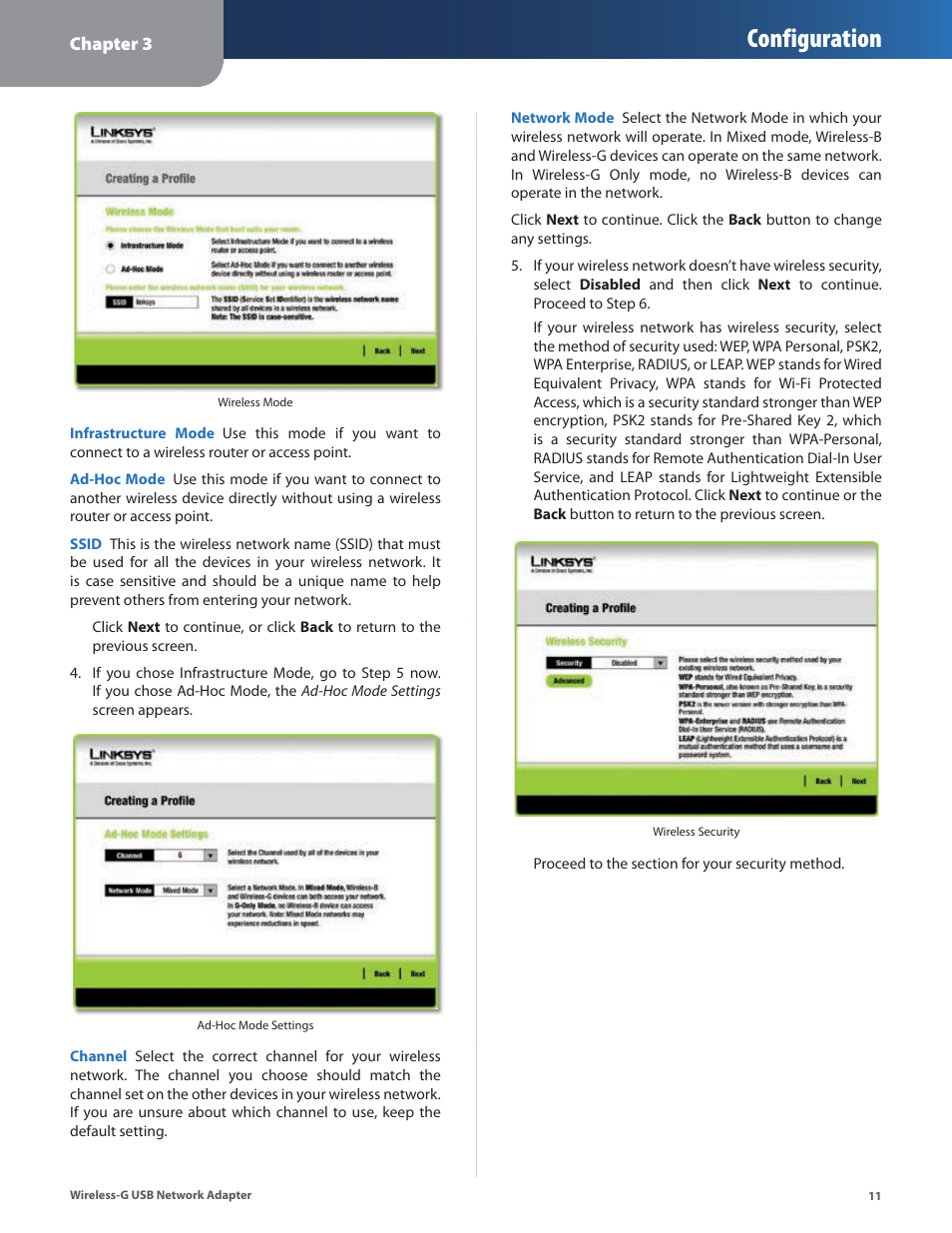 Configuration | Cisco WUSB54G User Manual | Page 14 / 40