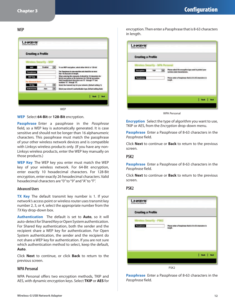 Configuration | Cisco WUSB54G User Manual | Page 15 / 40