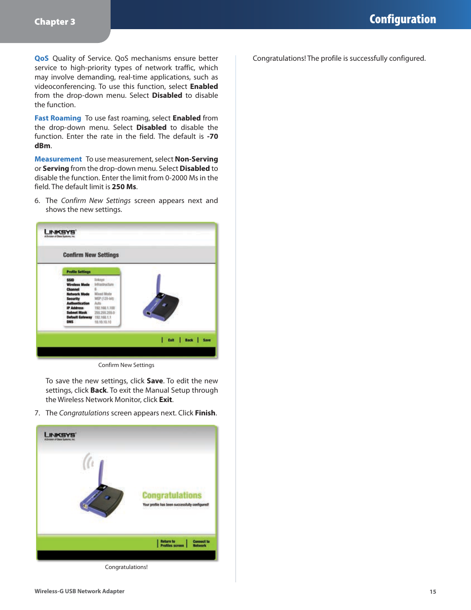 Configuration | Cisco WUSB54G User Manual | Page 18 / 40