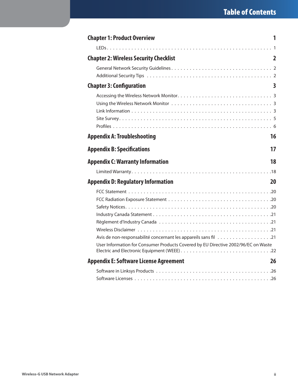 Cisco WUSB54G User Manual | Page 3 / 40