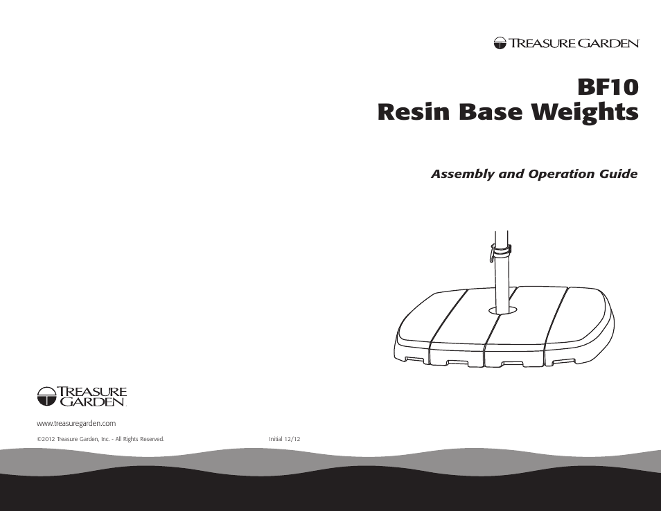 Bf10 resin base weights | Treasure Garden BF10 Resin Base Weights User Manual | Page 4 / 4