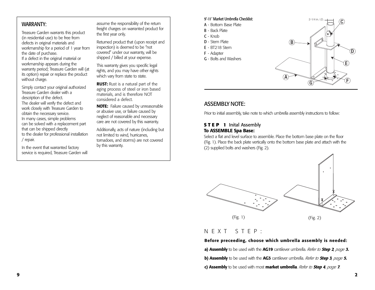 Treasure Garden BS-AG Spa Base User Manual | Page 11 / 12