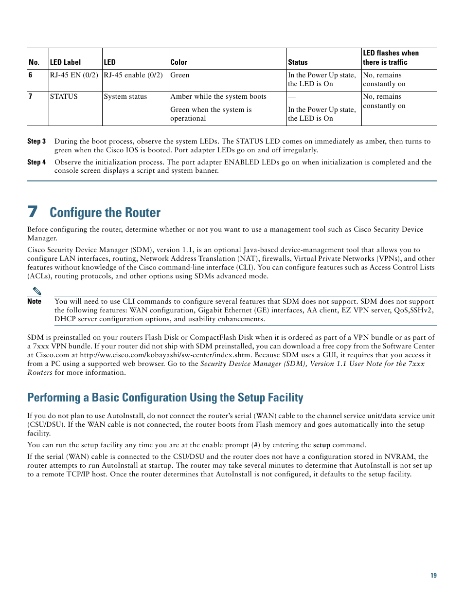 7 configure the router, Configure the router | Cisco 7301 User Manual | Page 19 / 34