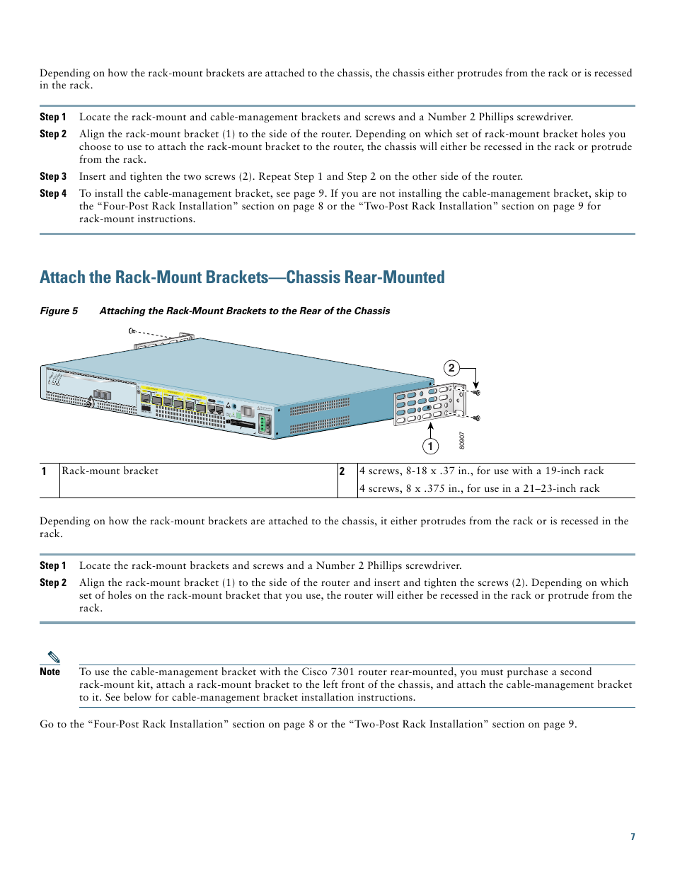 Rack-mount bracket | Cisco 7301 User Manual | Page 7 / 34