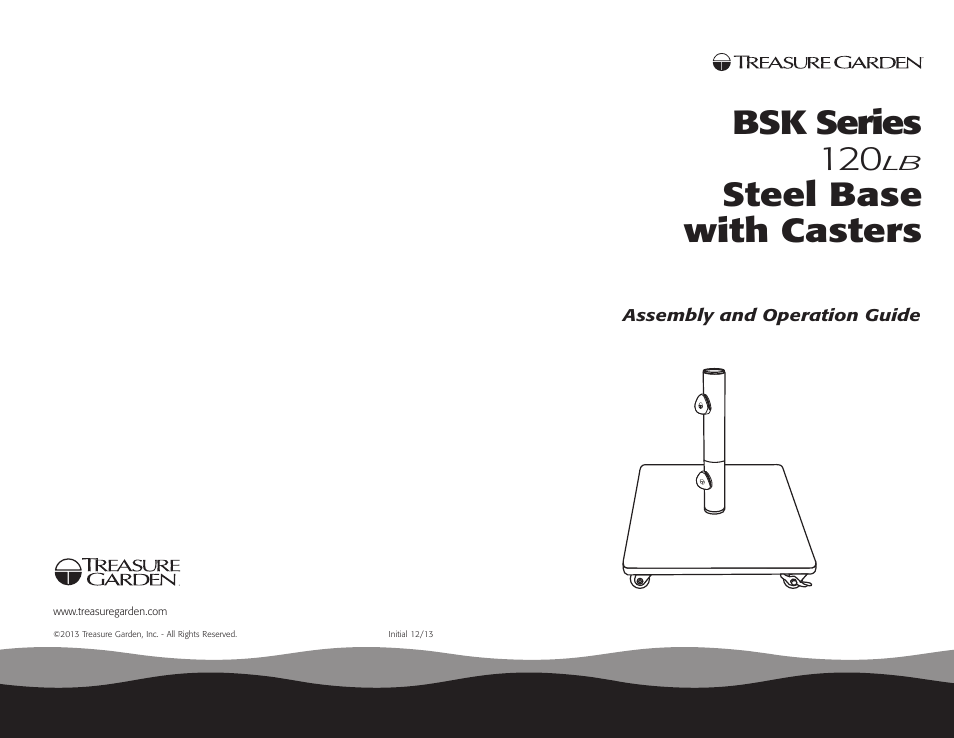 Treasure Garden BSK120 Steel Base w/Casters User Manual | 4 pages
