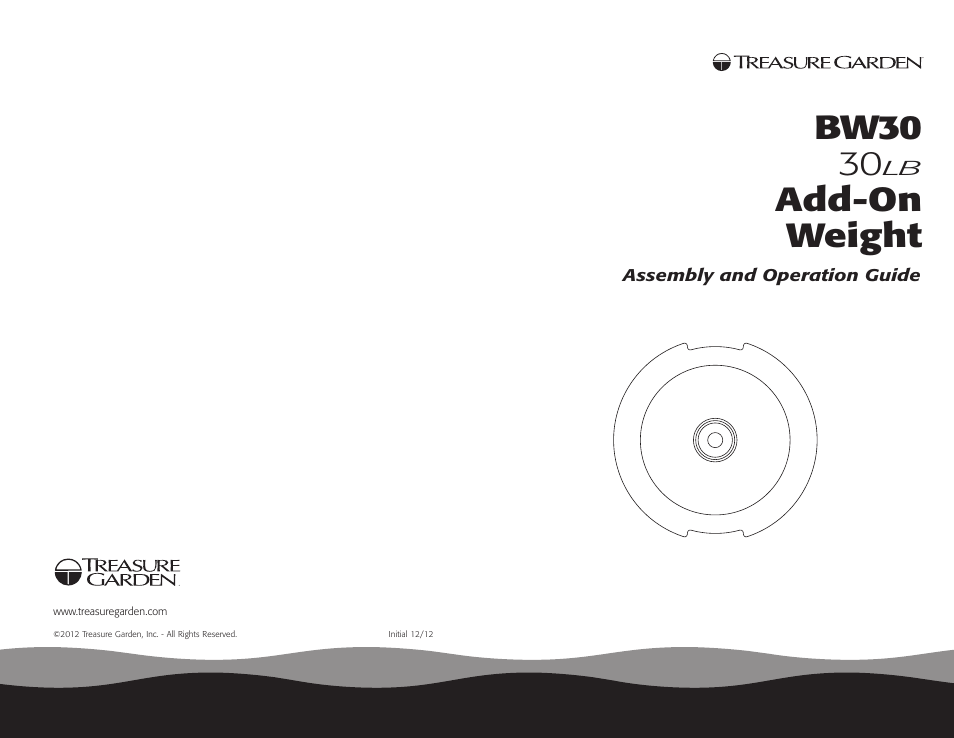Bw30 30, Add-on weight | Treasure Garden BW30 Add-on Weight User Manual | Page 4 / 4