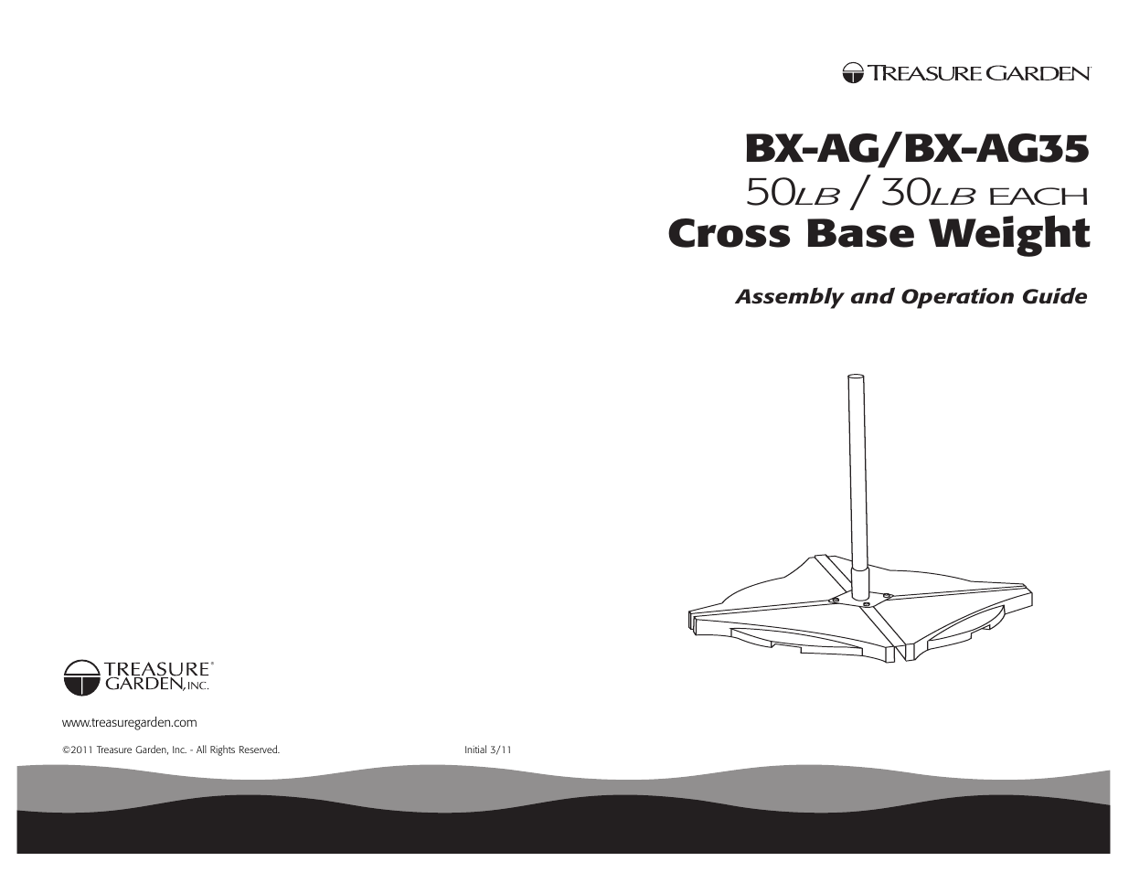 Bx-ag/bx-ag35 50, Cross base weight | Treasure Garden BX-AG Cross Base Weights User Manual | Page 4 / 4