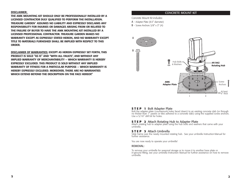 Treasure Garden AMK Mount Kits User Manual | Page 6 / 8