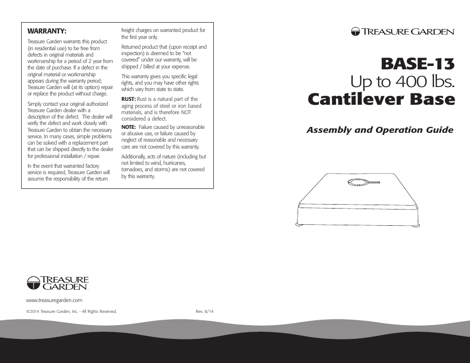 Treasure Garden BASE-13 User Manual | Page 4 / 4