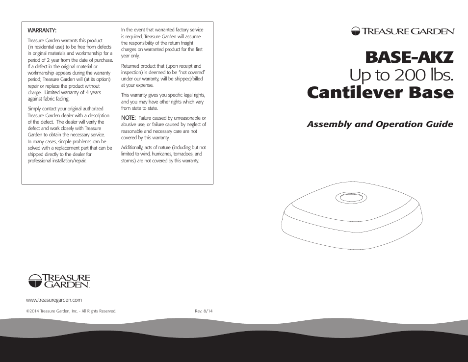 Treasure Garden BASE-AKZ User Manual | 4 pages