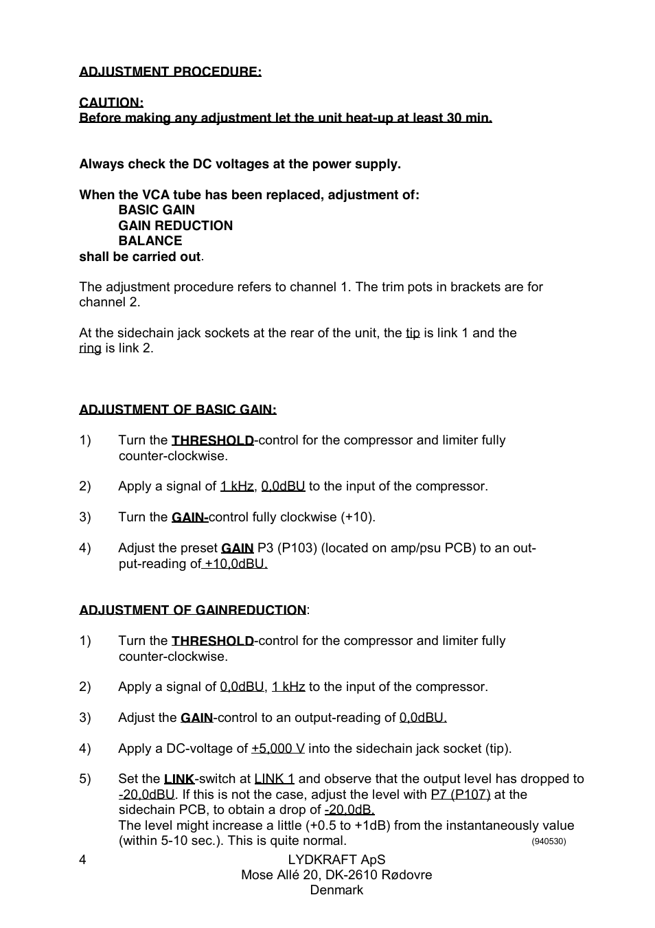 Tube Tech LCA 2B Dual Channel Tube VCA Compressor User Manual | Page 4 / 8