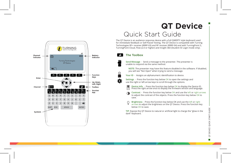 Qt device, Quick start guide | Turning Technologies TurningPoint Cloud User Manual | Page 17 / 28