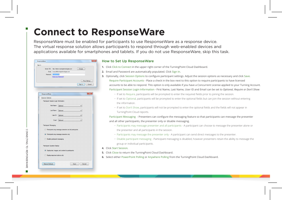 Connect to responseware | Turning Technologies TurningPoint Cloud User Manual | Page 6 / 28