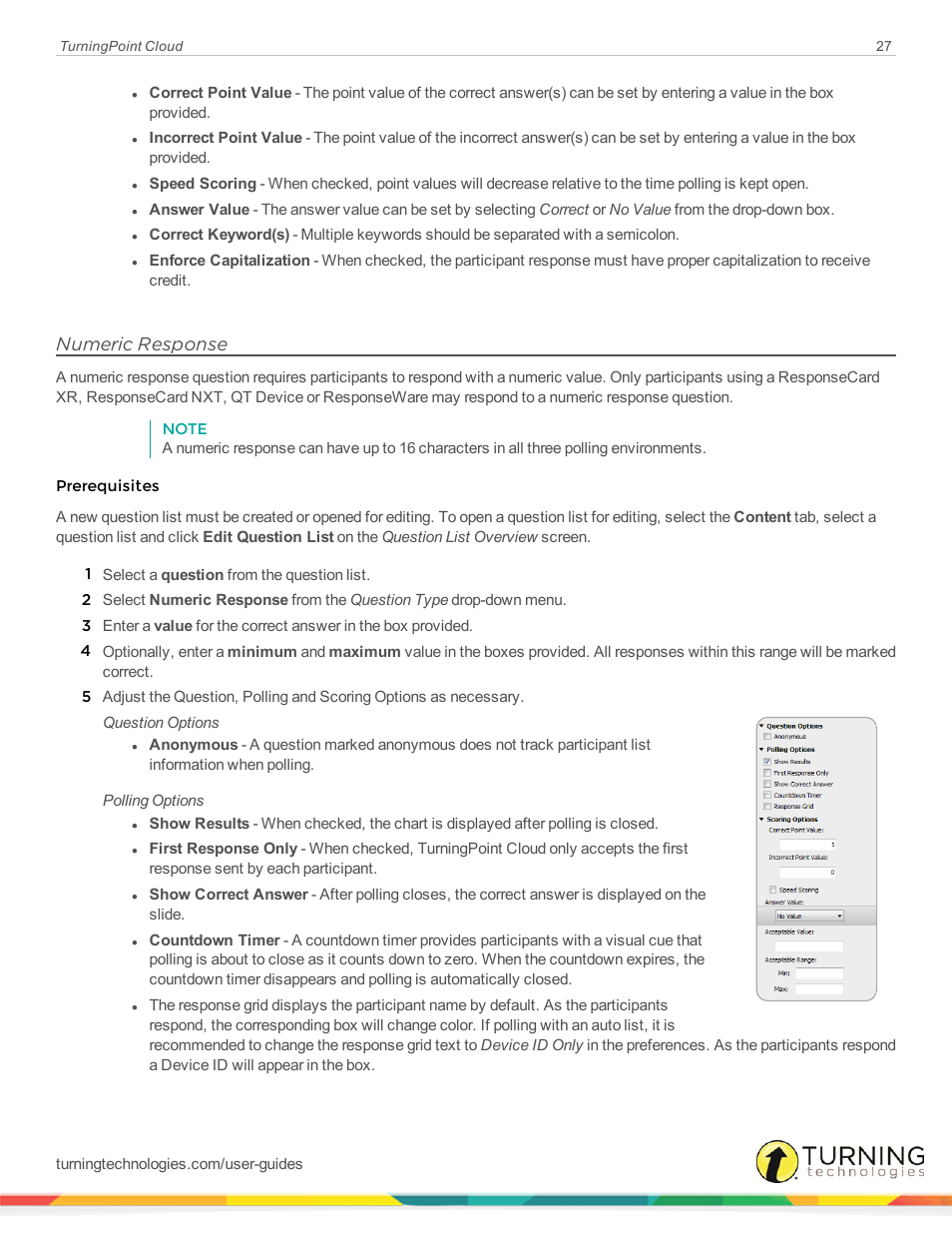 Numeric response | Turning Technologies TurningPoint Cloud User Manual | Page 27 / 148