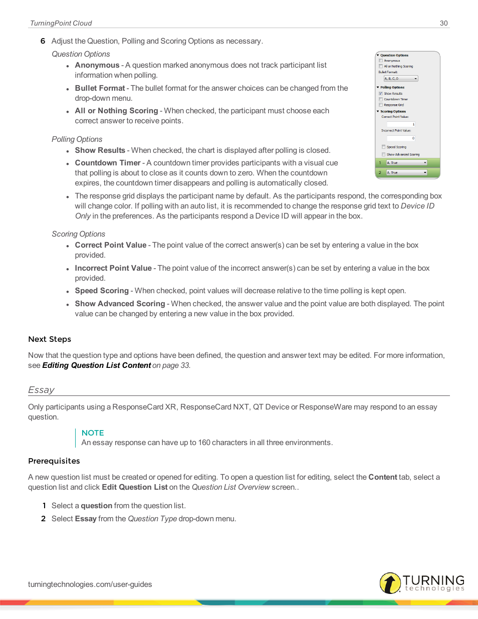Essay | Turning Technologies TurningPoint Cloud User Manual | Page 30 / 148
