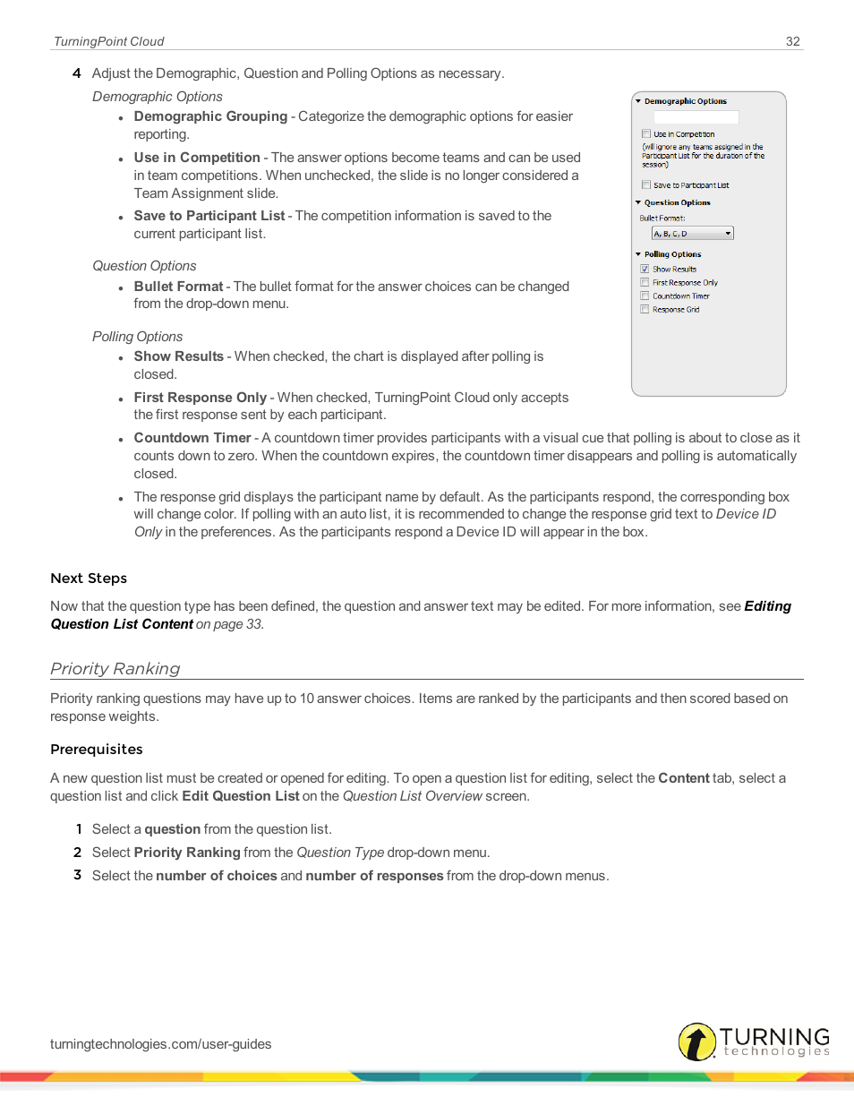 Priority ranking | Turning Technologies TurningPoint Cloud User Manual | Page 32 / 148