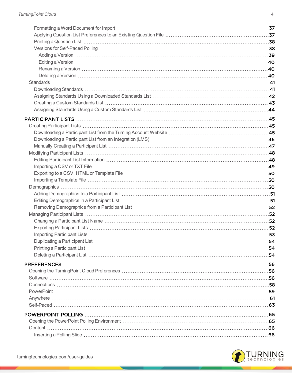 Turning Technologies TurningPoint Cloud User Manual | Page 4 / 148