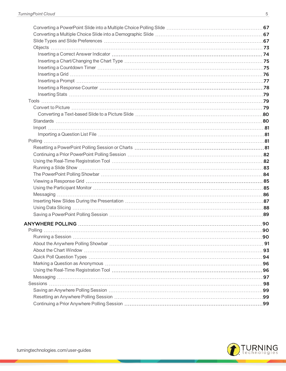 Turning Technologies TurningPoint Cloud User Manual | Page 5 / 148