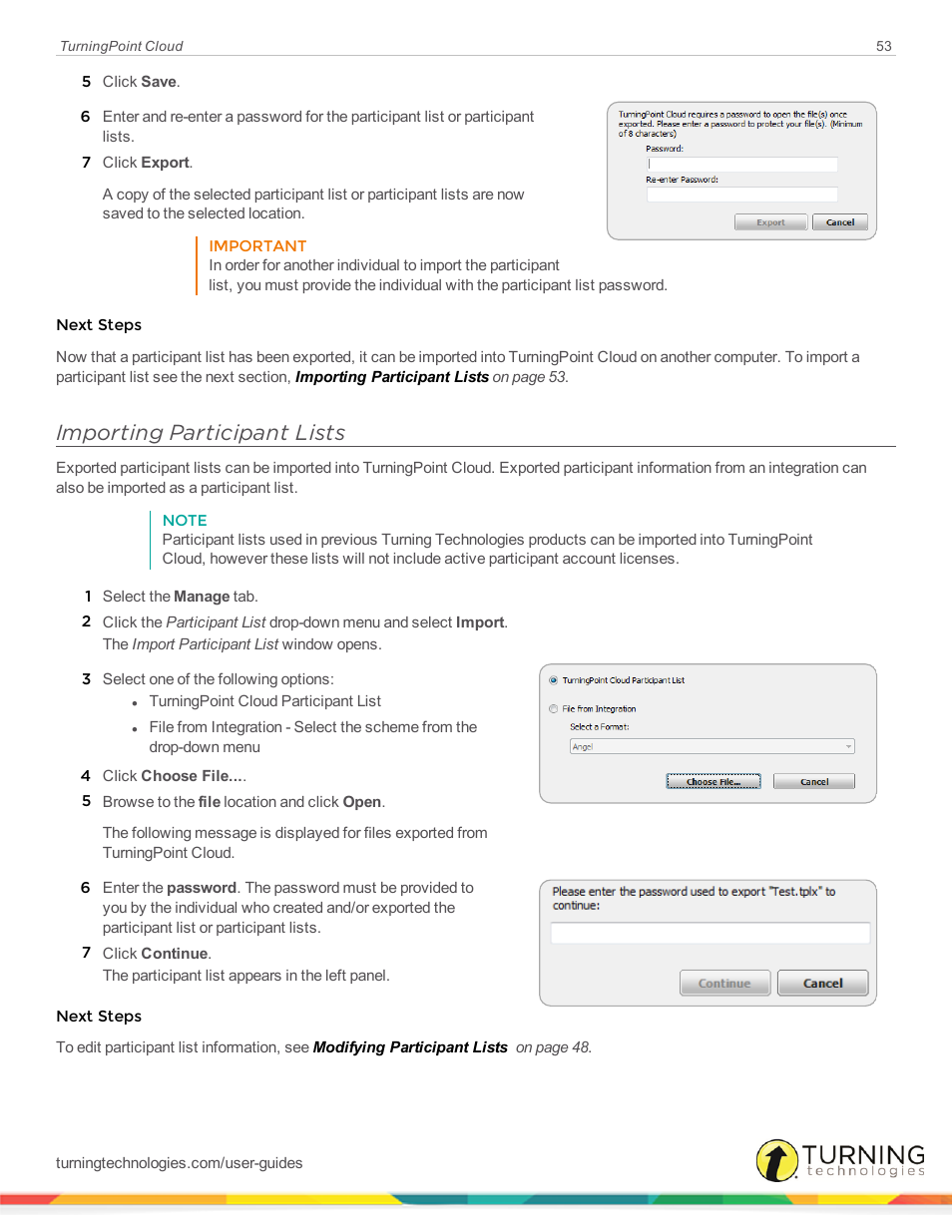 Importing participant lists | Turning Technologies TurningPoint Cloud User Manual | Page 53 / 148