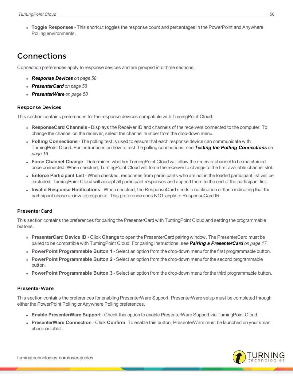 Connections | Turning Technologies TurningPoint Cloud User Manual | Page 58 / 148