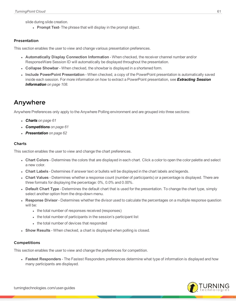 Anywhere, Presentation | Turning Technologies TurningPoint Cloud User Manual | Page 61 / 148