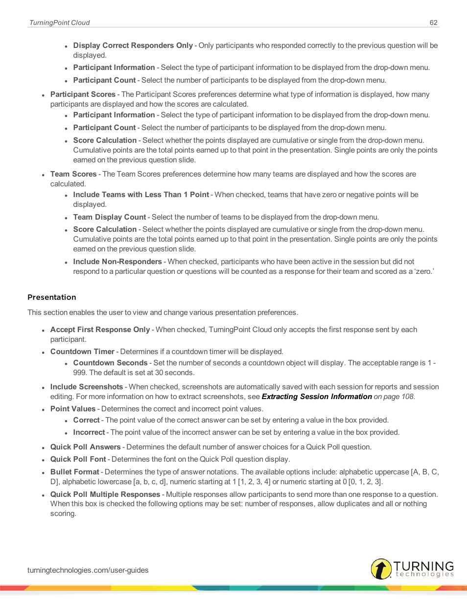 Presentation | Turning Technologies TurningPoint Cloud User Manual | Page 62 / 148