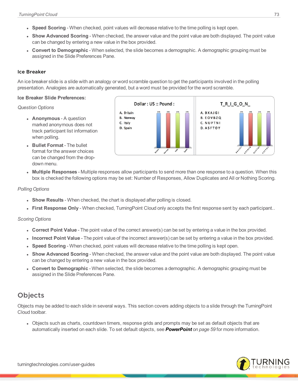 Objects | Turning Technologies TurningPoint Cloud User Manual | Page 73 / 148