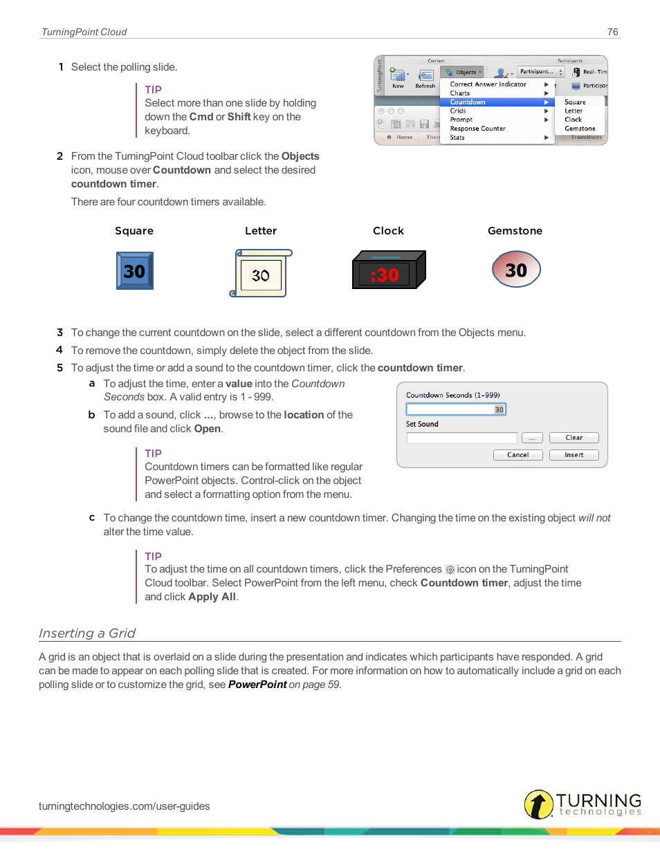 Inserting a grid | Turning Technologies TurningPoint Cloud User Manual | Page 76 / 148