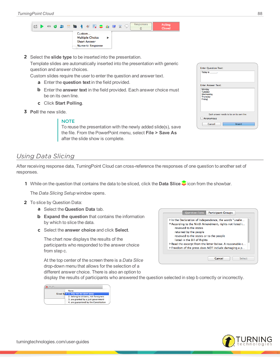 Using data slicing | Turning Technologies TurningPoint Cloud User Manual | Page 88 / 148