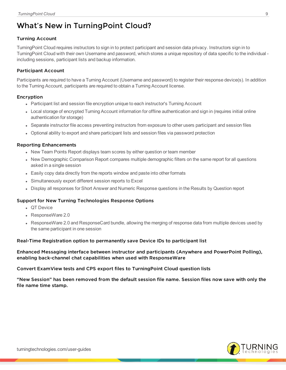 What’s new in turningpoint cloud | Turning Technologies TurningPoint Cloud User Manual | Page 9 / 148
