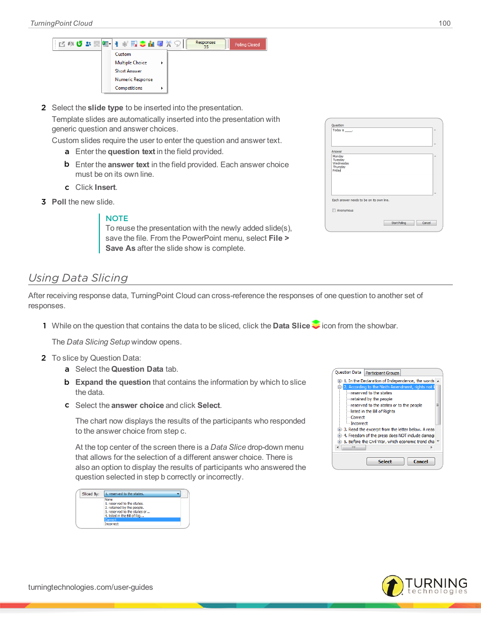 Using data slicing | Turning Technologies TurningPoint Cloud User Manual | Page 100 / 161