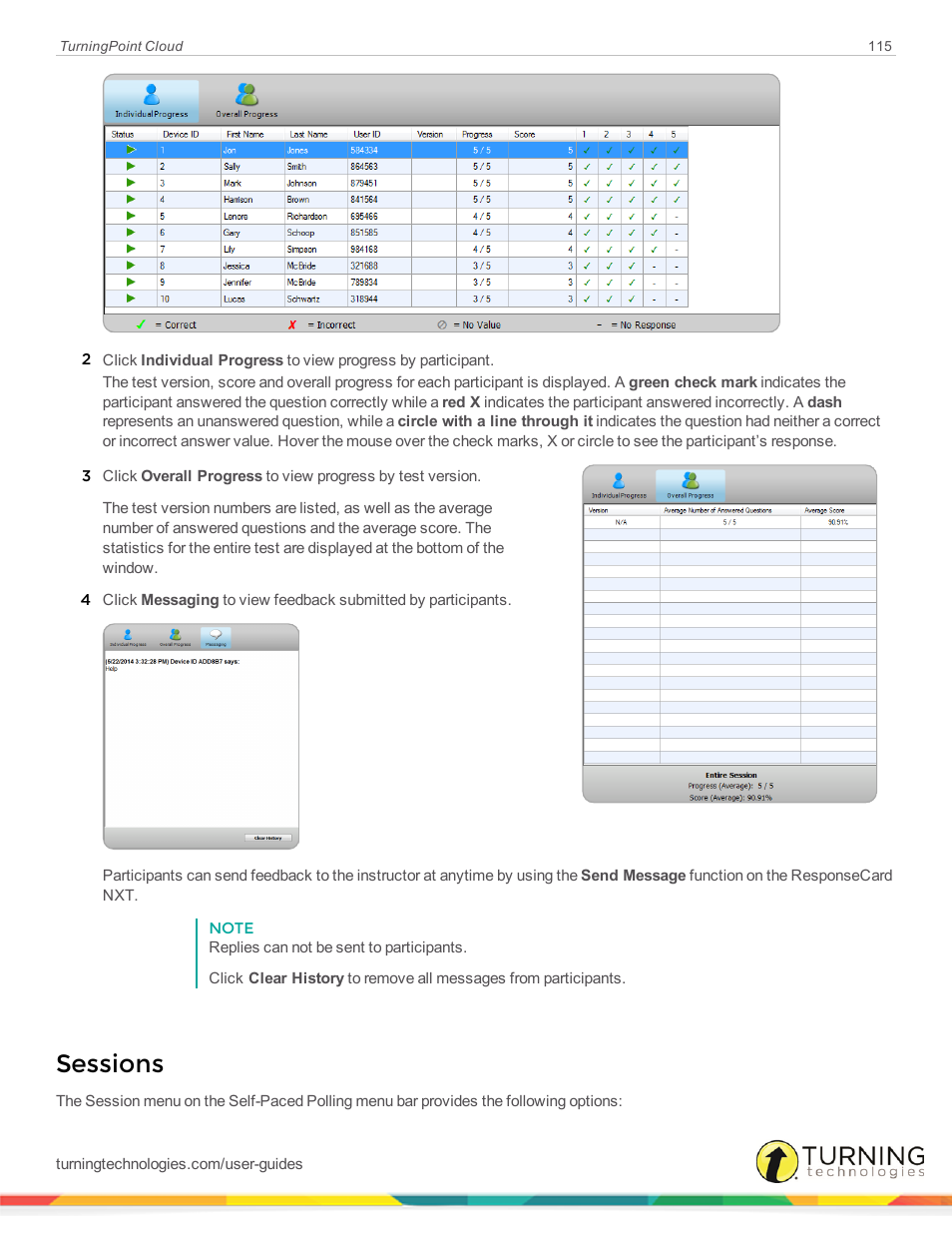 Sessions | Turning Technologies TurningPoint Cloud User Manual | Page 115 / 161