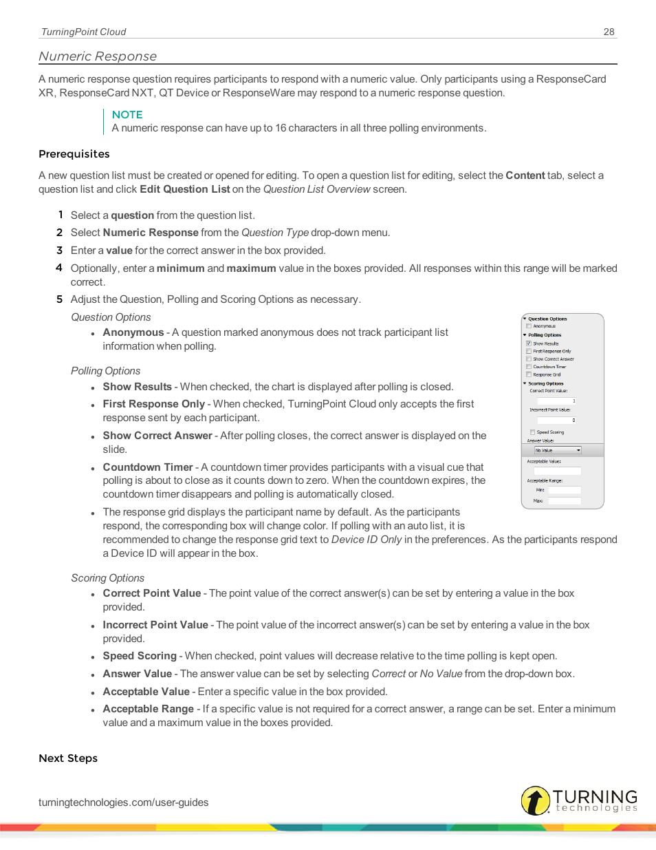 Numeric response | Turning Technologies TurningPoint Cloud User Manual | Page 28 / 161