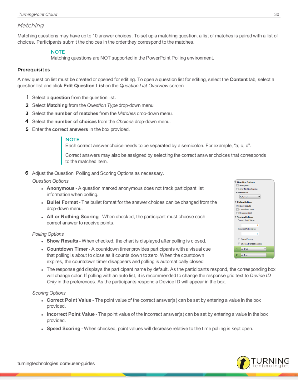 Matching | Turning Technologies TurningPoint Cloud User Manual | Page 30 / 161