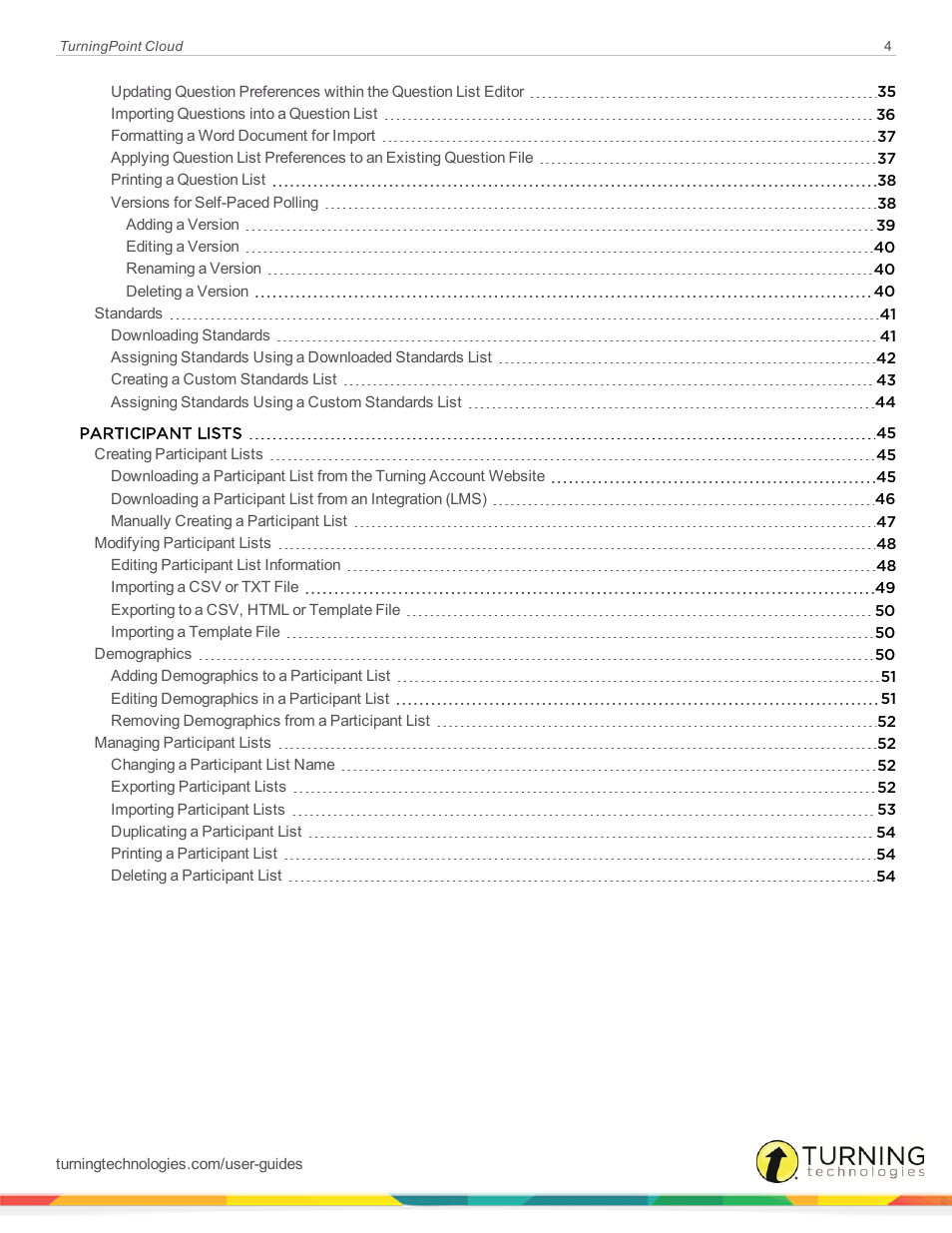 Turning Technologies TurningPoint Cloud User Manual | Page 4 / 161