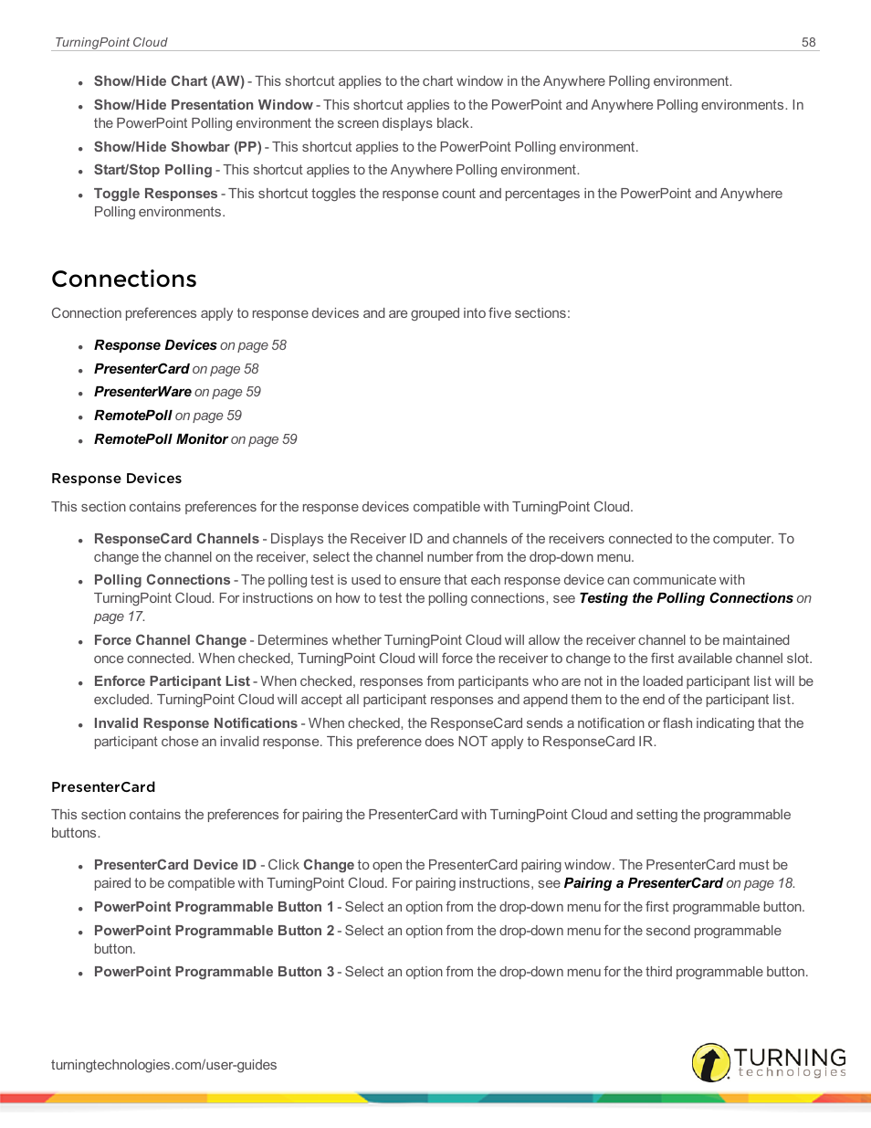 Connections | Turning Technologies TurningPoint Cloud User Manual | Page 58 / 161