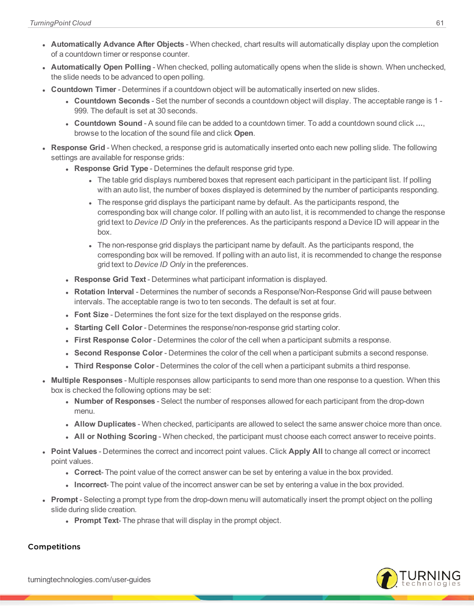 Competitions | Turning Technologies TurningPoint Cloud User Manual | Page 61 / 161