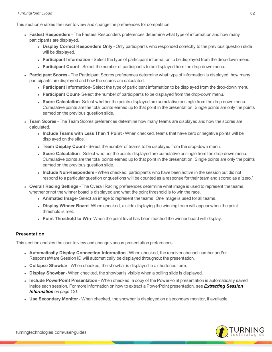 Presentation | Turning Technologies TurningPoint Cloud User Manual | Page 62 / 161