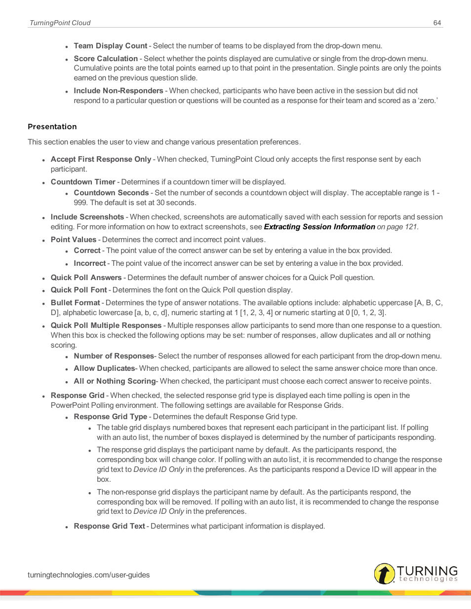 Presentation | Turning Technologies TurningPoint Cloud User Manual | Page 64 / 161