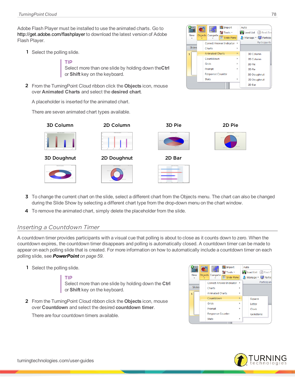 Inserting a countdown timer | Turning Technologies TurningPoint Cloud User Manual | Page 78 / 161