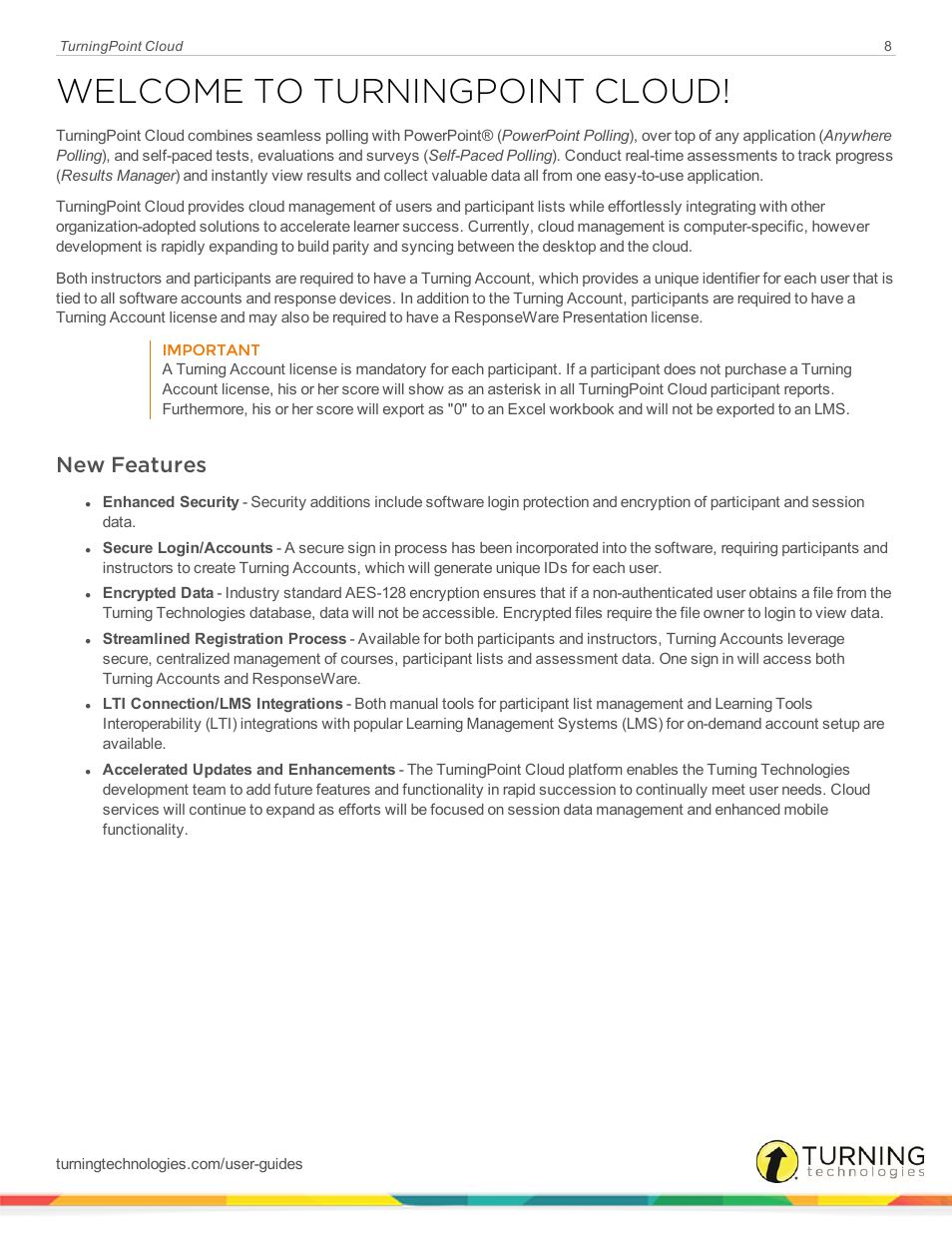 Welcome to turningpoint cloud, New features | Turning Technologies TurningPoint Cloud User Manual | Page 8 / 161