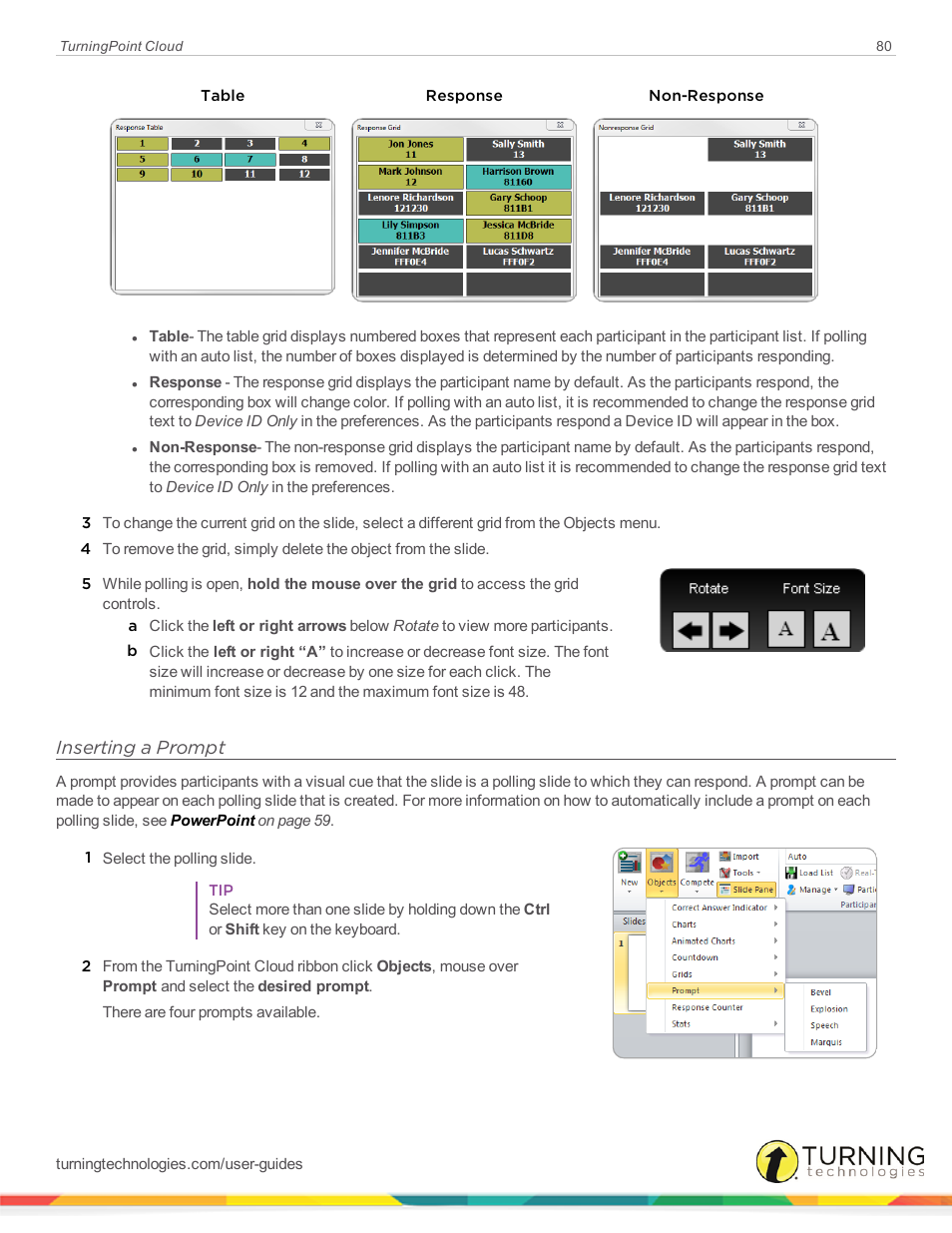 Inserting a prompt | Turning Technologies TurningPoint Cloud User Manual | Page 80 / 161